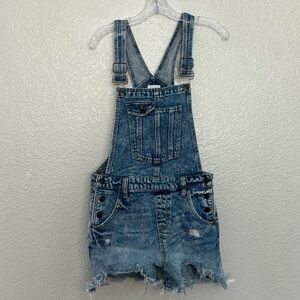 Hidden Jeans Frayed Acid Wash Jean Overalls